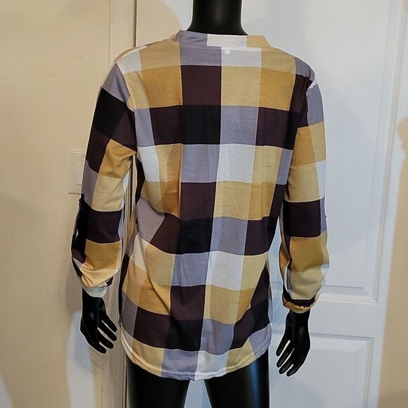 BRAND NEW PLAIT LONG SLEEVES V-NECK T-SHIRTS - Picture 4 of 16